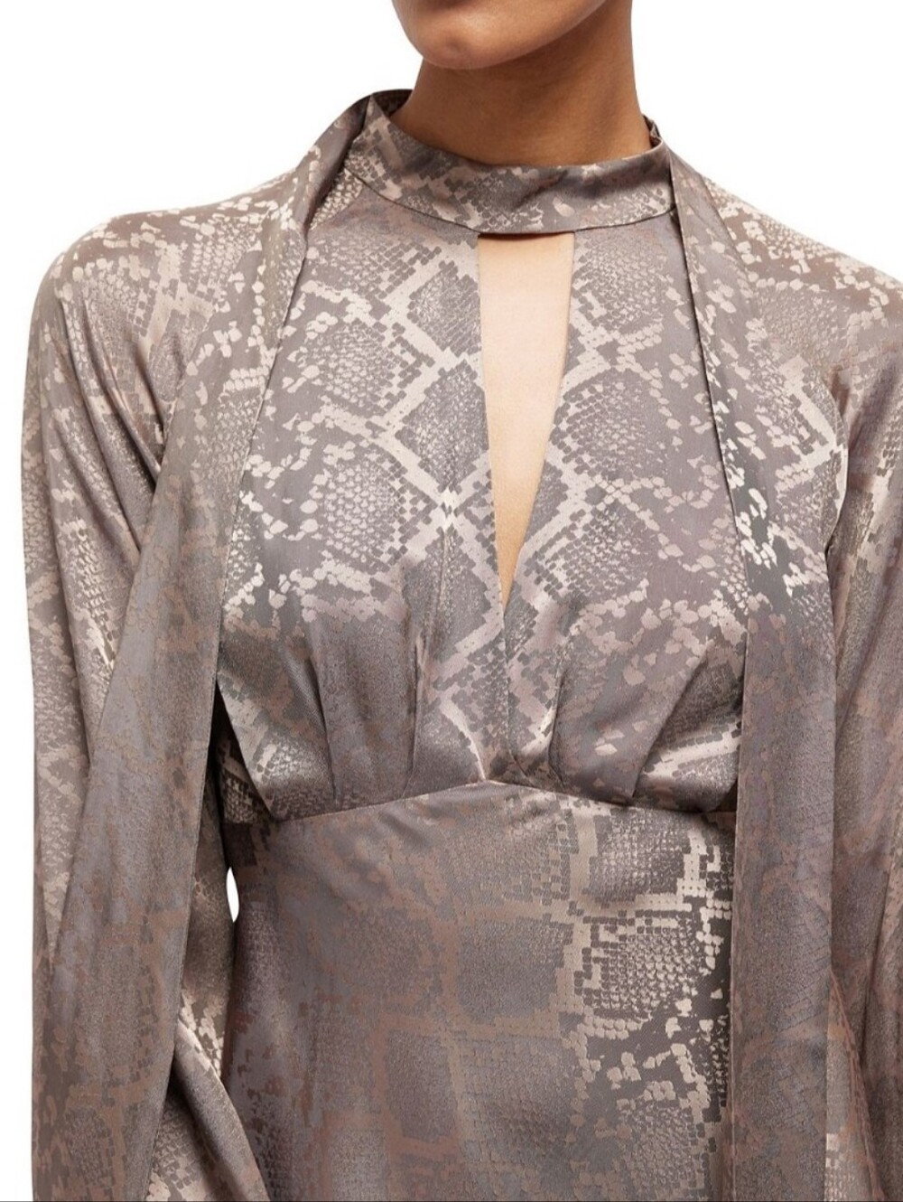 Simkhai TAWNEY MIDI DRESS WITH TIES Python Print  Size 2 - Picture 3 of 10
